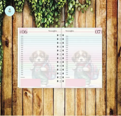 Arquivo Digital Combo Agenda Escolar Cachorrinho Aquarela 1