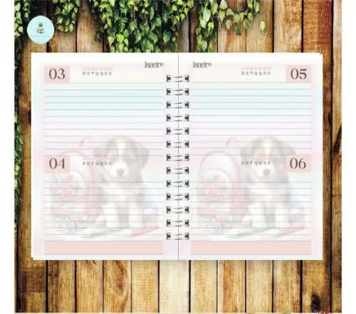 Arquivo Digital Combo Agenda Escolar Cachorrinho Aquarela 3