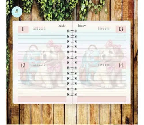Arquivo Digital Combo Agenda Escolar Cachorrinho Aquarela 4
