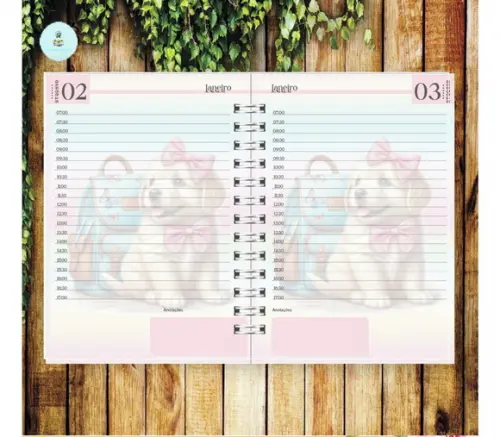 Arquivo Digital Combo Agenda Escolar Cachorrinho Aquarela 4
