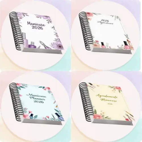 Arquivo Digital Combo Agendamento Manicure 2026 8 Cores