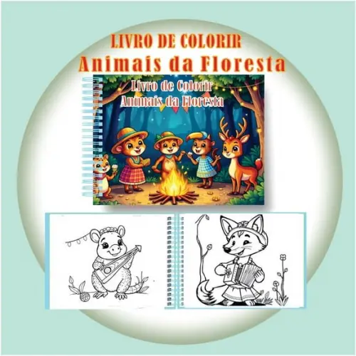 Arquivo Digital Livro de Colorir Animais da Floresta Juninos