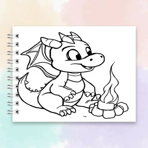 Arquivo Digital Livro de Colorir Dragãozinho Fofo