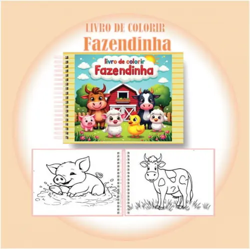 Arquivo Digital Livro de Colorir Fazendinha Fofo
