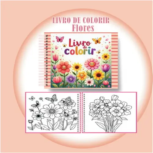 Arquivo Digital Livro de Colorir Flores Encantadas