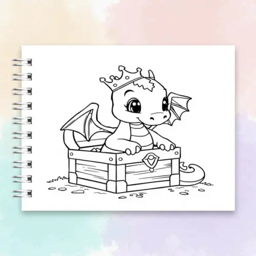 Arquivo Digital Livro de Colorir Dragãozinho Fofo