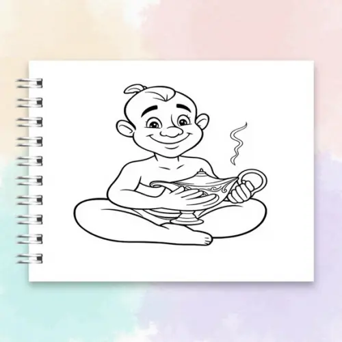 Arquivo Digital Livro de Colorir Gênio da Lâmpada