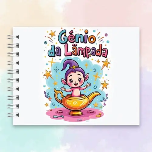 Arquivo Digital Livro de Colorir Gênio da Lâmpada