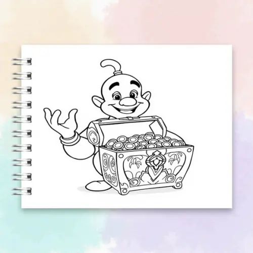 Arquivo Digital Livro de Colorir Gênio da Lâmpada