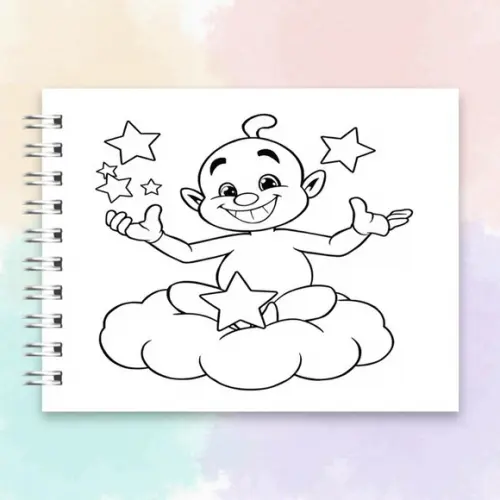 Arquivo Digital Livro de Colorir Gênio da Lâmpada