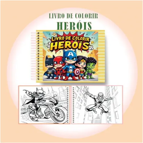 Arquivo Digital Livro de Colorir Heróis Fofos