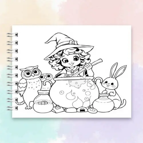 Arquivo Digital Livro de Colorir Pequena Bruxinha