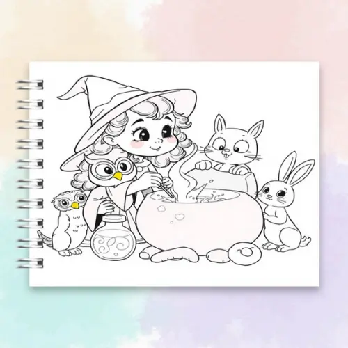 Arquivo Digital Livro de Colorir Pequena Bruxinha