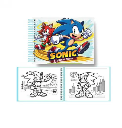 Arquivo Digital Livro de Colorir Sonic 50 Imagens
