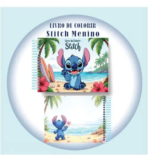 Arquivo Digital Livro de Colorir Stitch Menino