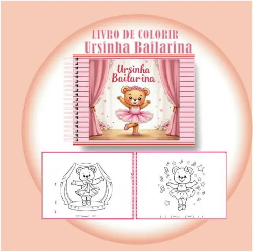 Arquivo Digital Livro de Colorir Ursinha Bailarina