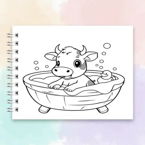 Arquivo Digital Livro de Colorir Vaquinha Cute