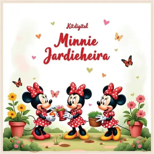 Arquivo Digital, Kit Digital Minnie Jardinheira 3d
