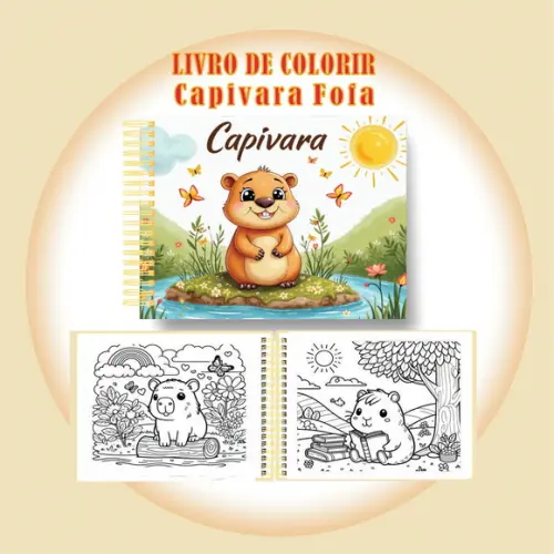 Arquivo Digital: Livro de Colorir , Capivara Fofa