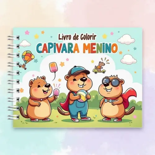 Arquivo Digital: Livro de Colorir Capivara Menino