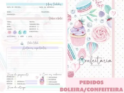 Caderno de Pedidos Confeitaria/boleira Arquivo Digital