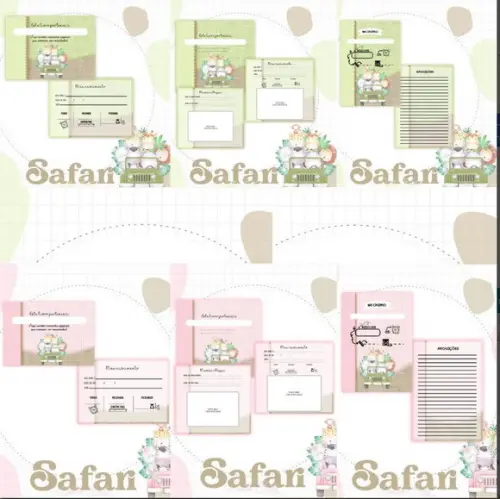 Combo Caderneta e Livro Safari Menina e Menino 2 Arquivo
