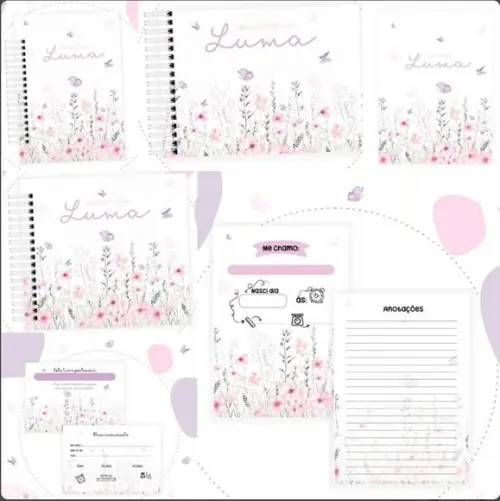 Combo Caderneta Livro Jardim das Borboletas Arquivo Digital