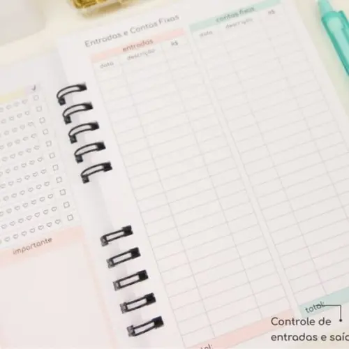 Combo Cadernos Controle Financeiro Arquivo Digital