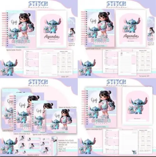 Combo Escolar Mascotinhas Stitch 2025 Arquivo Digital