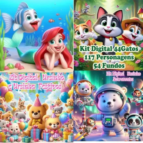 Combo Exclusivo: 4 Kits Digitais de Personagens 02