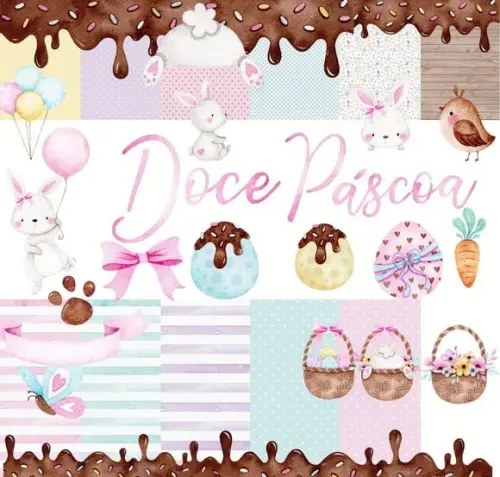 Doce Páscoa Aquarela Kit Digital
