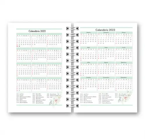 Kit com 2 Agendas Floral 2022 Arquivo Digital