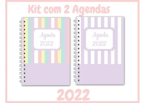 Kit com 2 Agendas Lilás 2022 Arquivo Digital