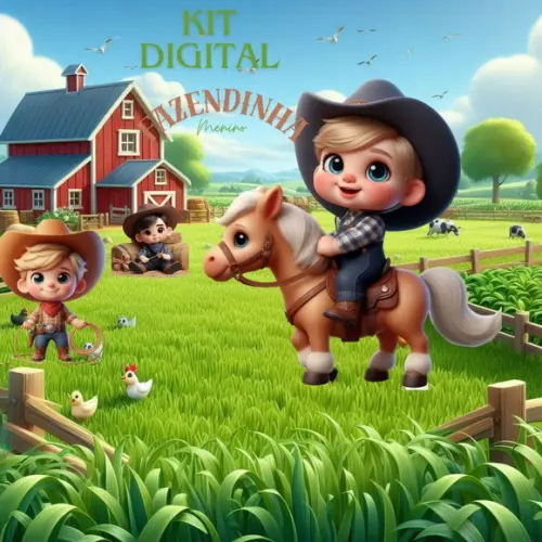 Kit Digital fazendinha Menino