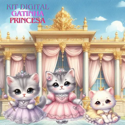 Kit Digital gatinha Princesa