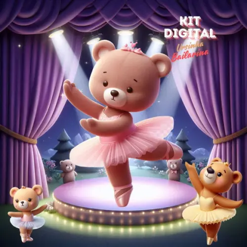 Kit Digital ursinha Bailarina