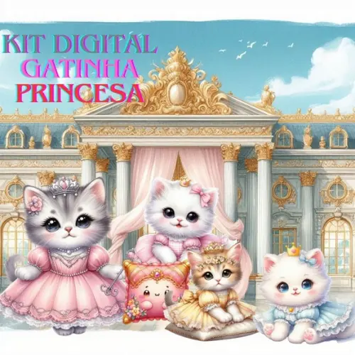 Kit Digital gatinha Princesa