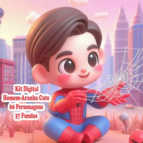 Kit Digital 3d Fofo Homem-aranha Bebê