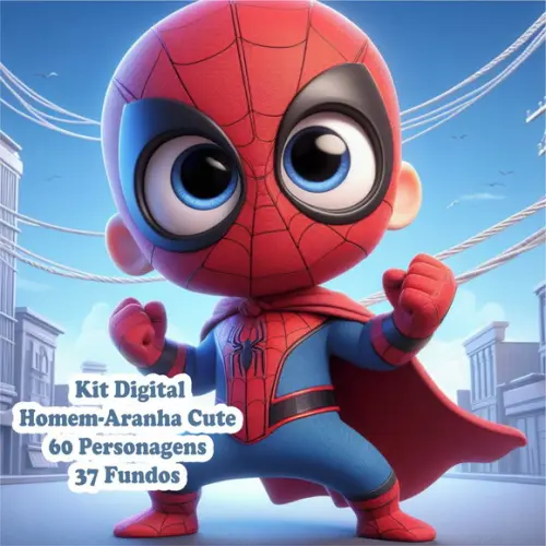 Kit Digital 3d Fofo Homem-aranha Bebê
