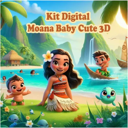 Kit Digital 3d Moana Bebê Cute