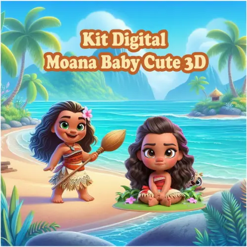 Kit Digital 3d Moana Bebê Cute