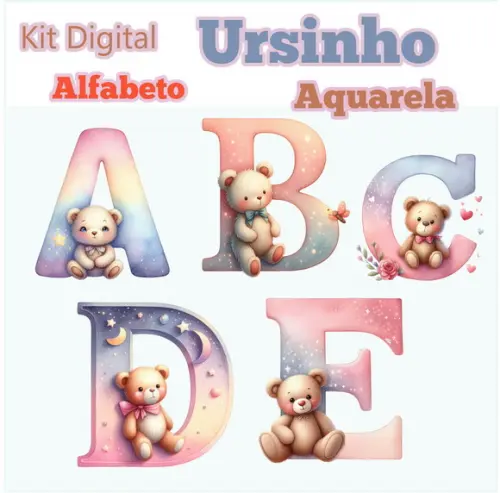 Kit Digital Alfabeto Ursinho, Dia dos Namorados 02