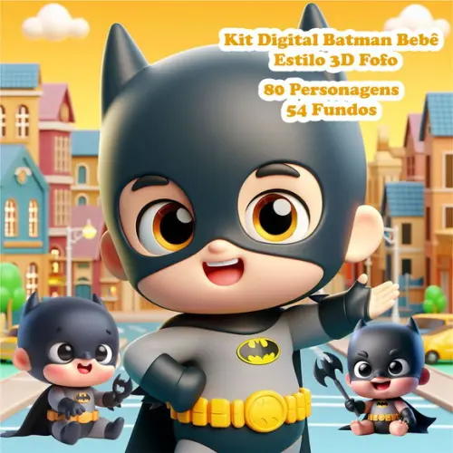 Kit Digital Batman Bebê - Estilo 3d