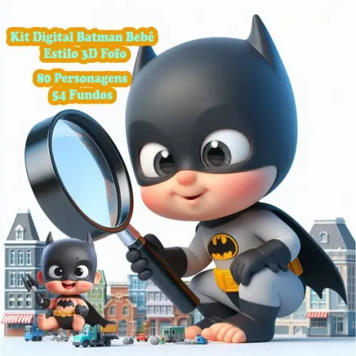 Kit Digital Batman Bebê - Estilo 3d