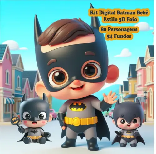 Kit Digital Batman Bebê - Estilo 3d