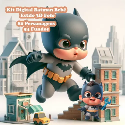 Kit Digital Batman Bebê - Estilo 3d