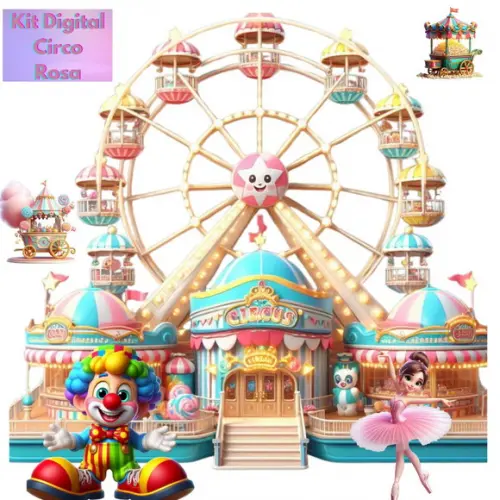 Kit Digital Circo Rosa