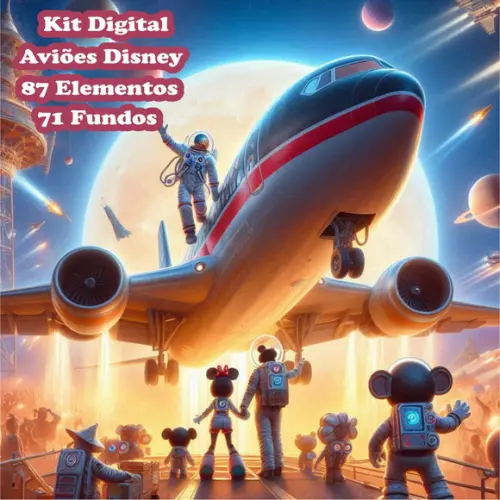 Kit Digital de Aviões em Estilo 3d