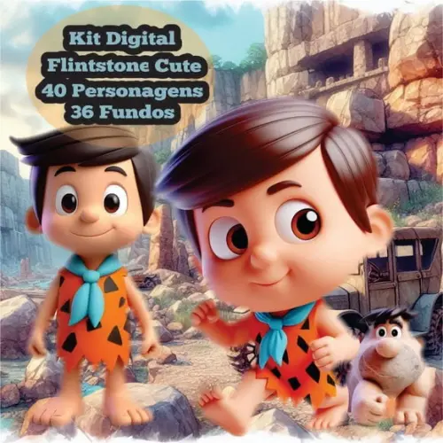 Kit Digital Flintstones Cute