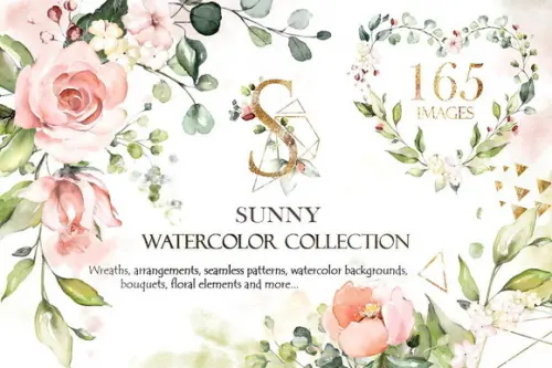 Kit Digital Floral com Alfabeto